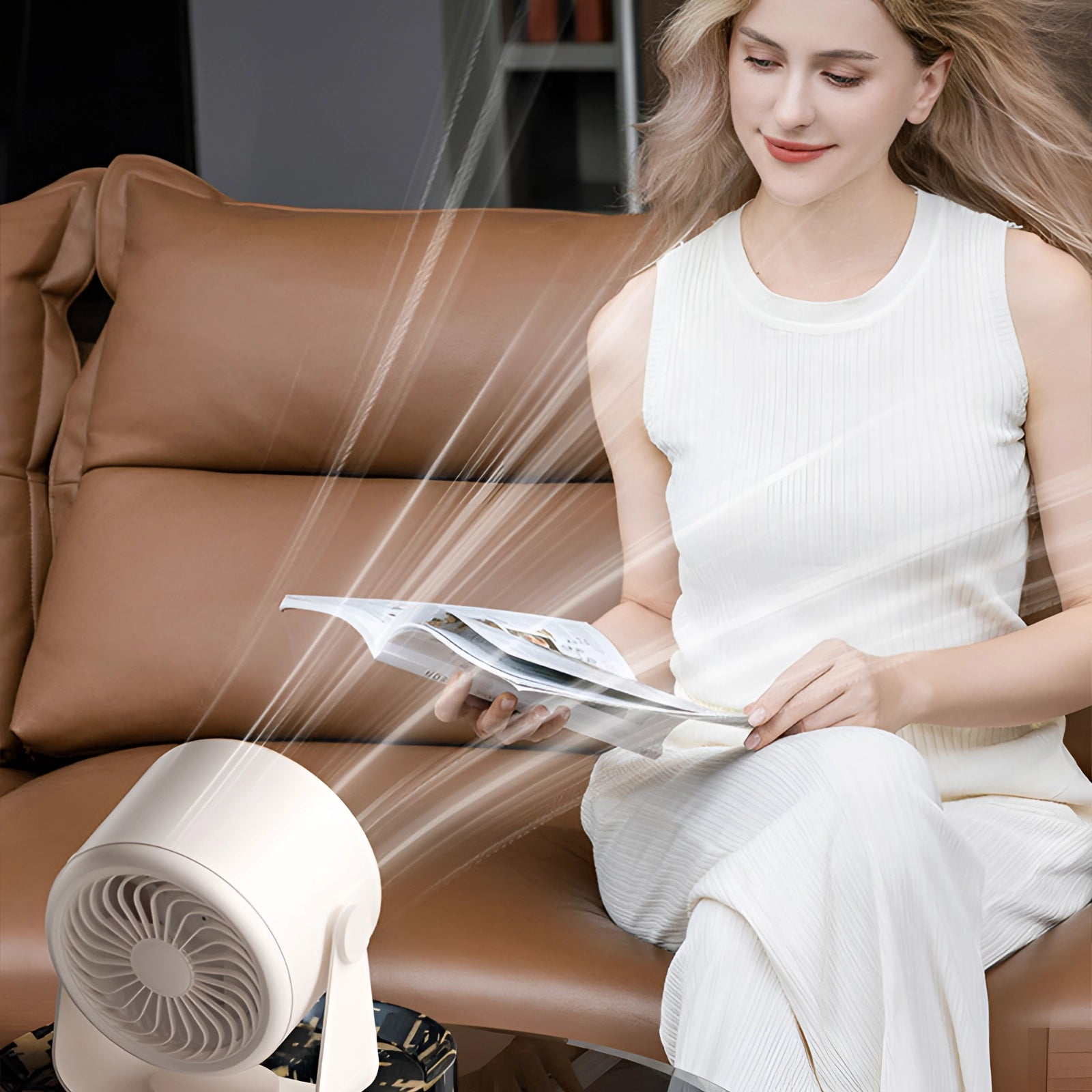 Bladeless Turbo Ventilator Leise mit LED-Anzeige – Kompakt für Schlafzimmer und Wohnzimmer, Effiziente Kühlung 5