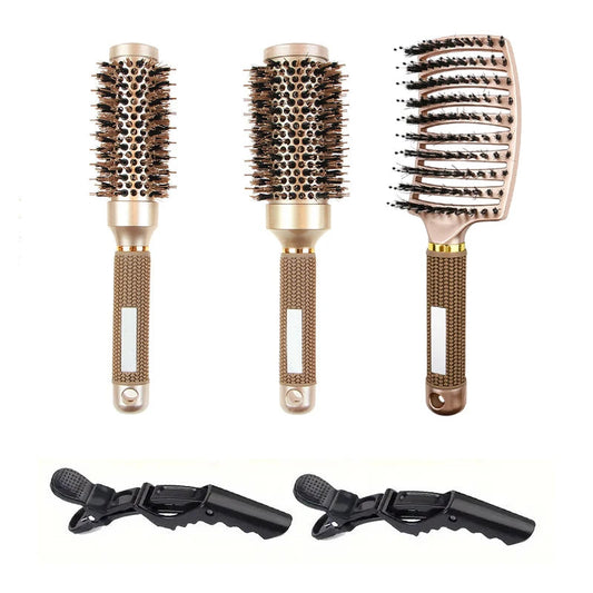 BlowOut Pro – Rundes Haarbürstenset mit ionischen Wildschweinborsten für Styling in Salonqualität 0