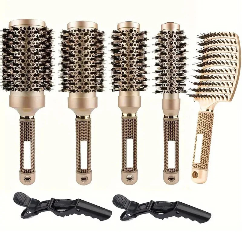 BlowOut Pro – Rundes Haarbürstenset mit ionischen Wildschweinborsten für Styling in Salonqualität 1