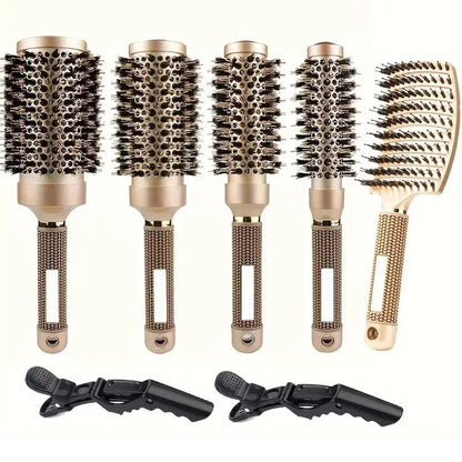 BlowOut Pro – Rundes Haarbürstenset mit ionischen Wildschweinborsten für Styling in Salonqualität 1