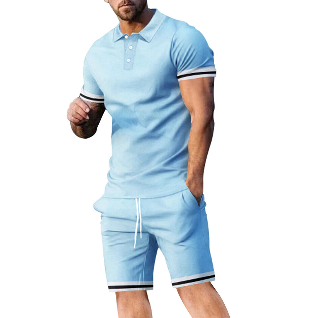 Variant image for Herren Set Blau Größe M Polyester – Modisches Sommer Outfit für Männer-6