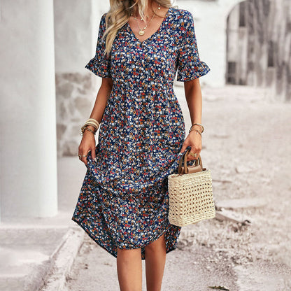 Variant image for Emery - Damenkleid Blumenmidi aus Leichtem Polyester für Sommerlooks-9