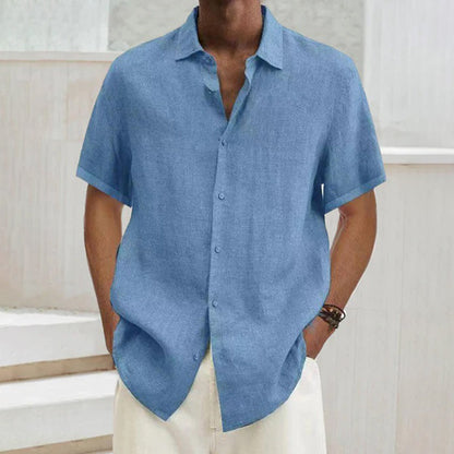 Herren Hemd Langarm Atmungsaktiv Entspannt Baumwolle Casual-2