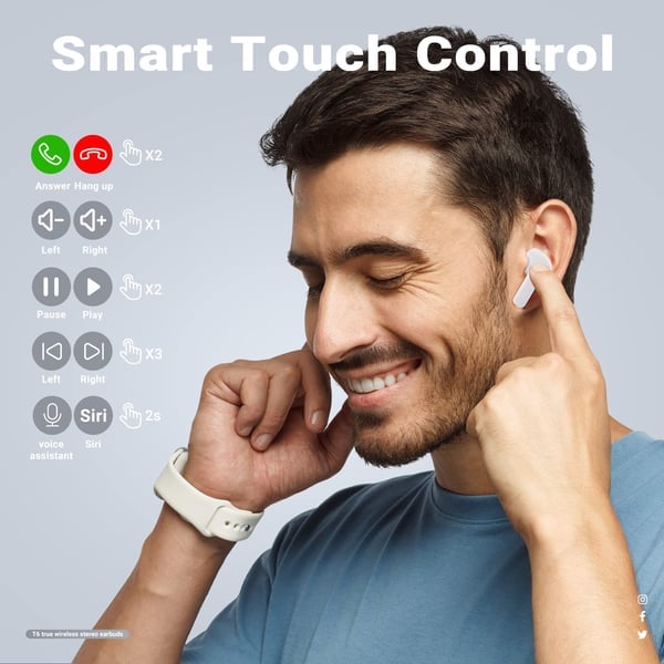 Bluetooth Ohrhörer Kabellos In Ear Touch-Steuerung 20 Stunden Akkulaufzeit IPX4 1