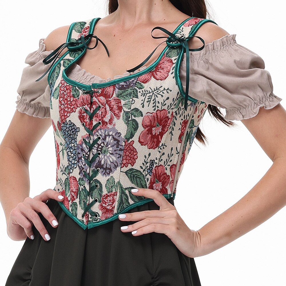 Blumenkorsett mit Schnürung vorne und U-Rücken 2