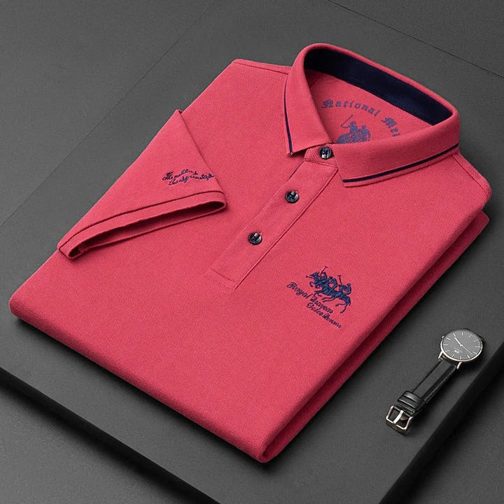 Herren Poloshirt Blau Größe M Baumwolle Atmungsaktiv Casual-3