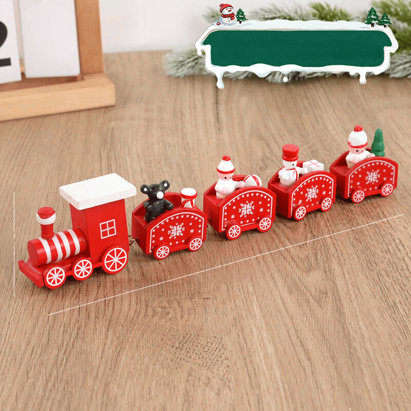 Buntes Weihnachtsbaum Ornament Holzspielzeug Weihnachtszug Handgefertigt 6 cm x 19,3 cm 1