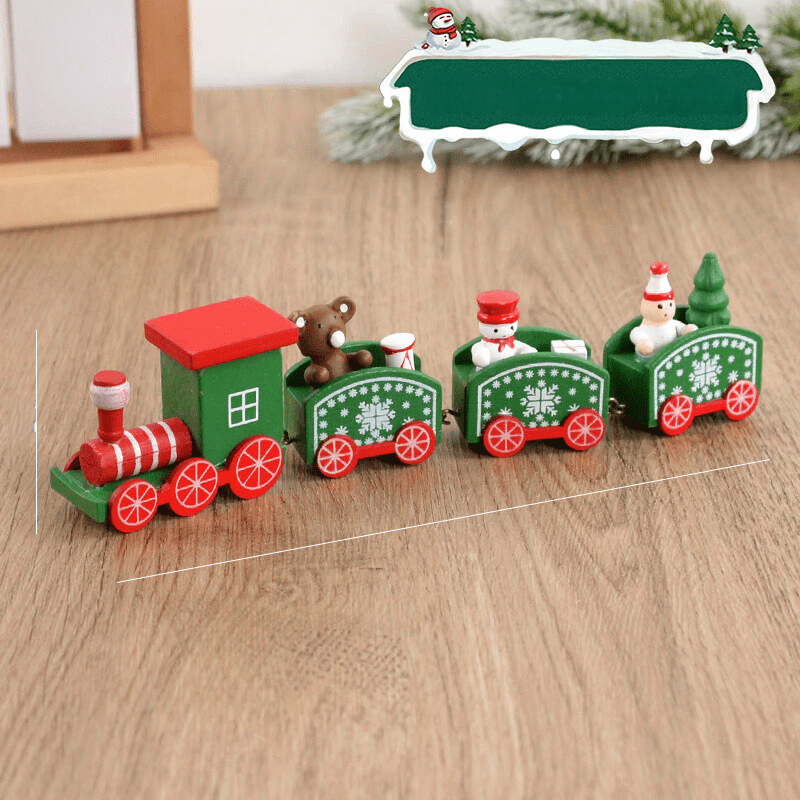 Buntes Weihnachtsbaum Ornament Holzspielzeug Weihnachtszug Handgefertigt 6 cm x 19,3 cm 3