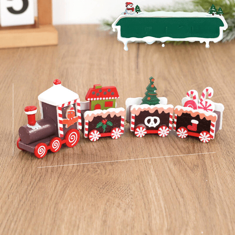 Buntes Weihnachtsbaum Ornament Holzspielzeug Weihnachtszug Handgefertigt 6 cm x 19,3 cm 4