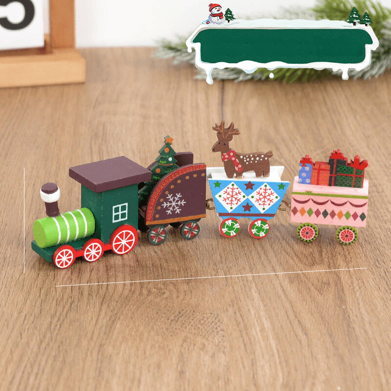 Buntes Weihnachtsbaum Ornament Holzspielzeug Weihnachtszug Handgefertigt 6 cm x 19,3 cm 5