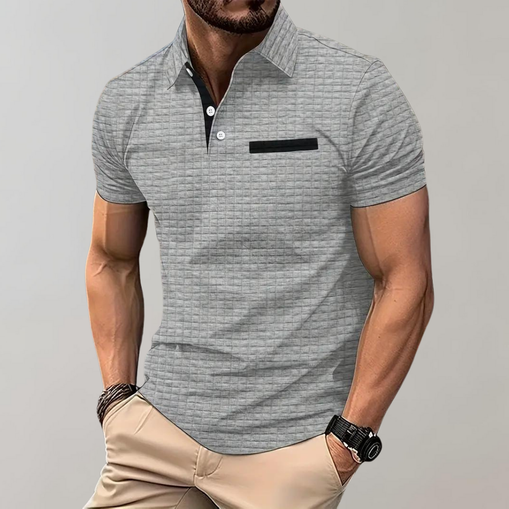 Herren Polo Shirt Bequem Klassischer Kragen Baumwolle-6