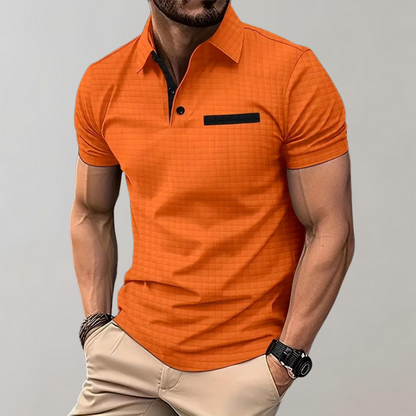 Herren Polo Shirt Bequem Klassischer Kragen Baumwolle-4
