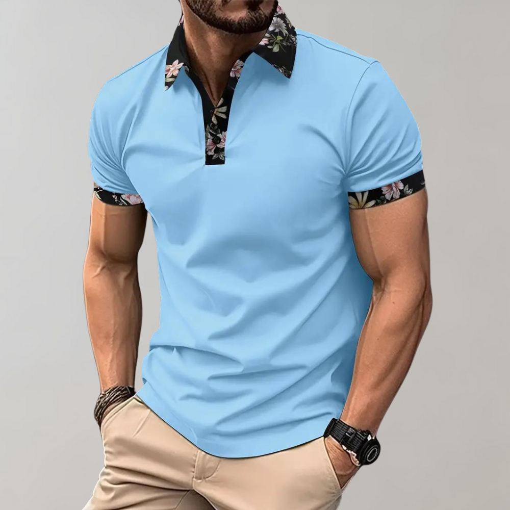 Variant image for Herren Polohemd Gedruckter Kragen Stilvoll Bequem Baumwolle-6