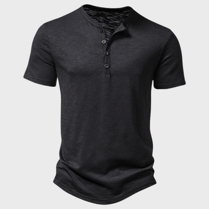 Herren T-Shirt Henley Entspannt Baumwolle Komfortabel Stilvoll-3