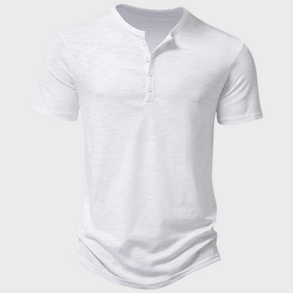 Herren T-Shirt Henley Entspannt Baumwolle Komfortabel Stilvoll-1