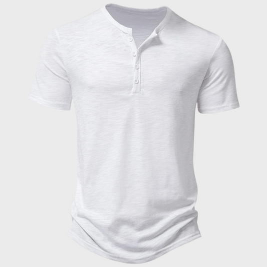Herren T-Shirt Henley Entspannt Baumwolle Komfortabel Stilvoll-1