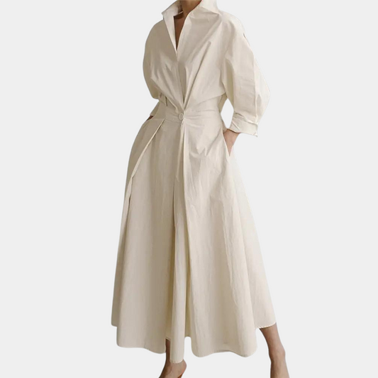 Damen Kleid Beige Größe M Polyester Sommerkleid Elegant und Bequem-1