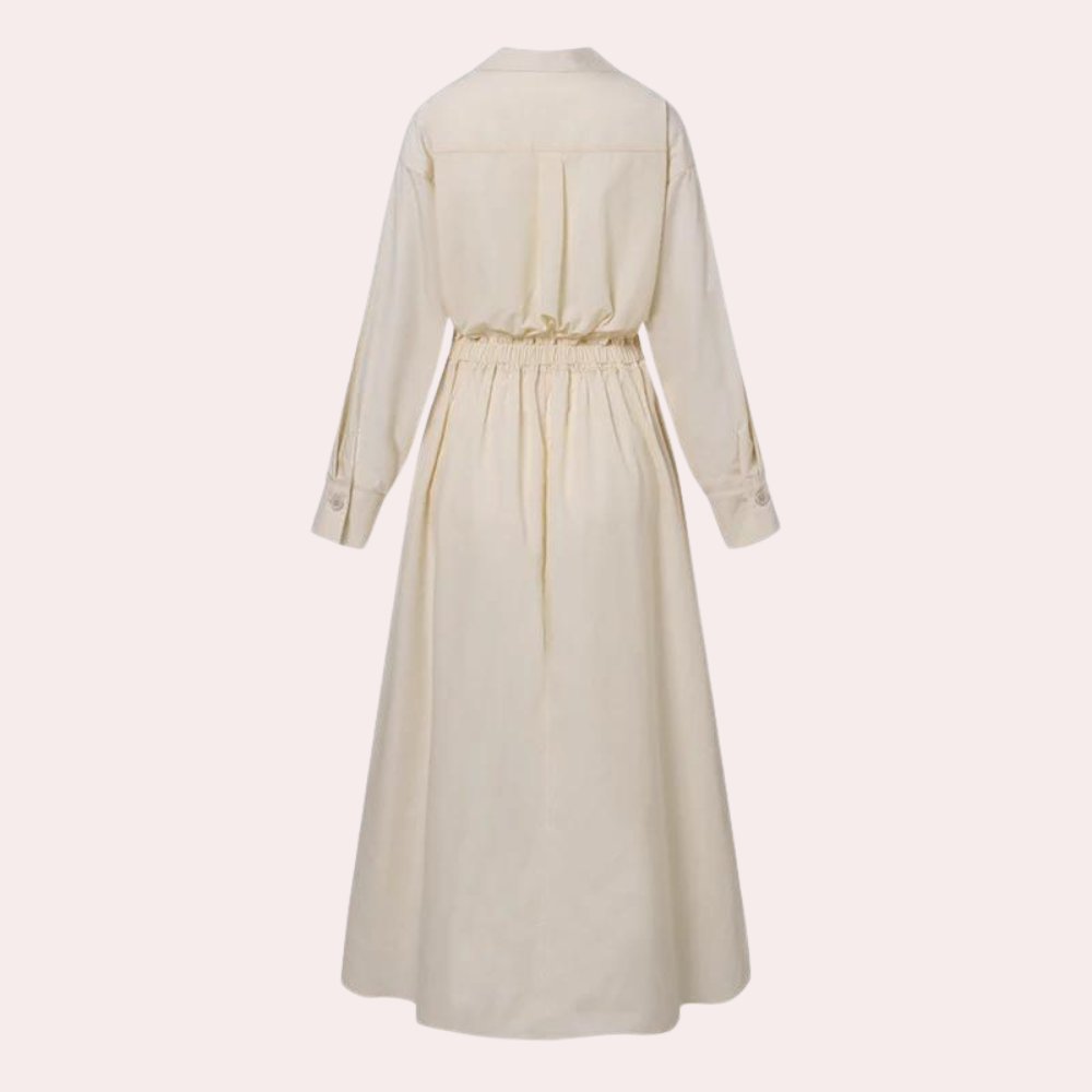 Damen Kleid Beige Größe M Polyester Sommerkleid Elegant und Bequem-3