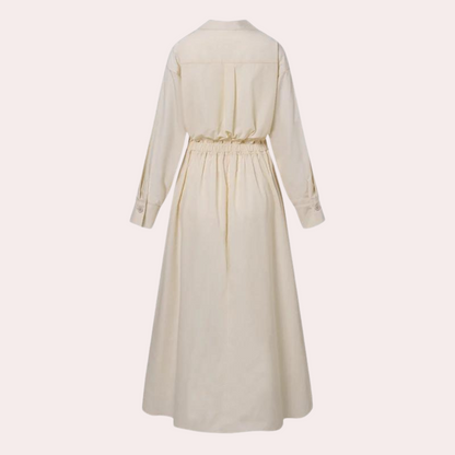 Damen Kleid Beige Größe M Polyester Sommerkleid Elegant und Bequem-3