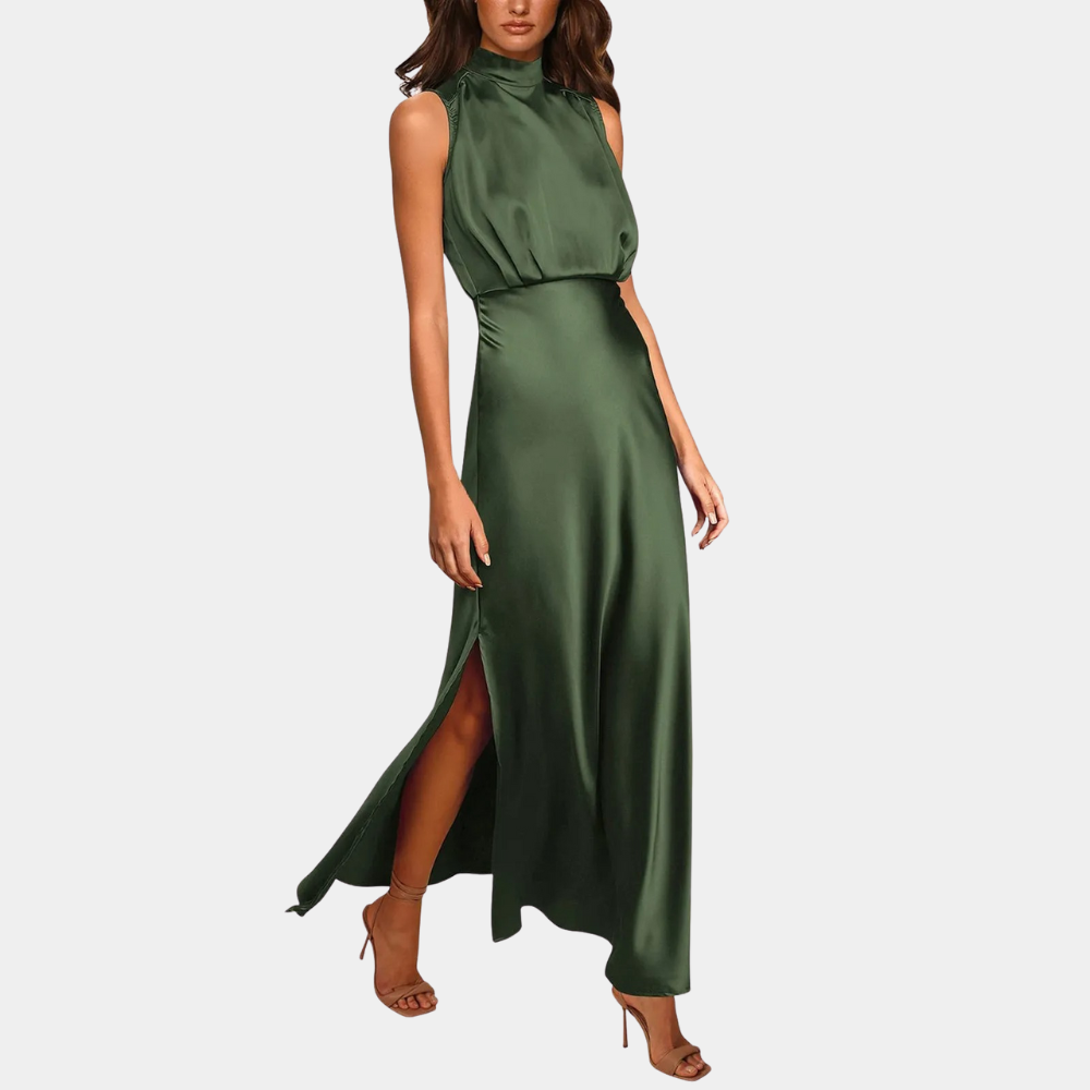 Variant image for Elegantes Maxikleid Damen Mit Split Für Frühling & Sommer - Lange Kleider-31