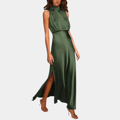 Variant image for Elegantes Maxikleid Damen Mit Split Für Frühling & Sommer - Lange Kleider-31