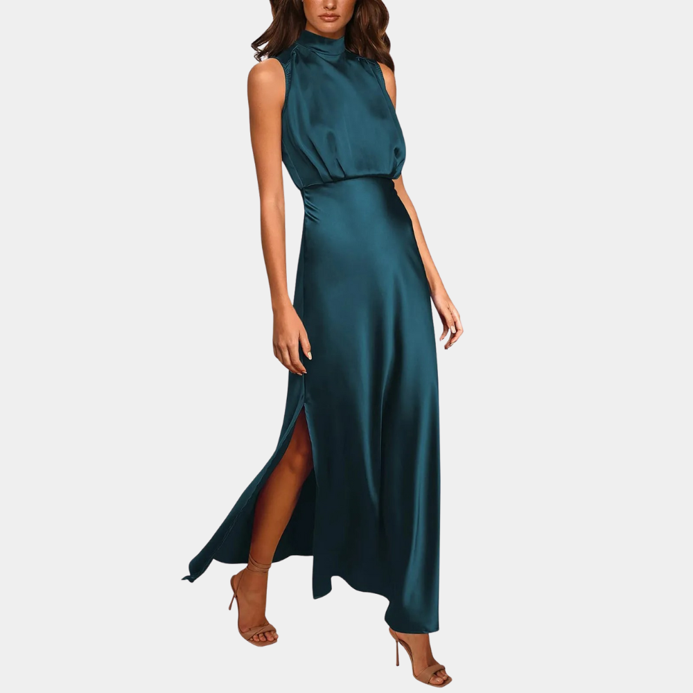 Variant image for Elegantes Maxikleid Damen Mit Split Für Frühling & Sommer - Lange Kleider-19