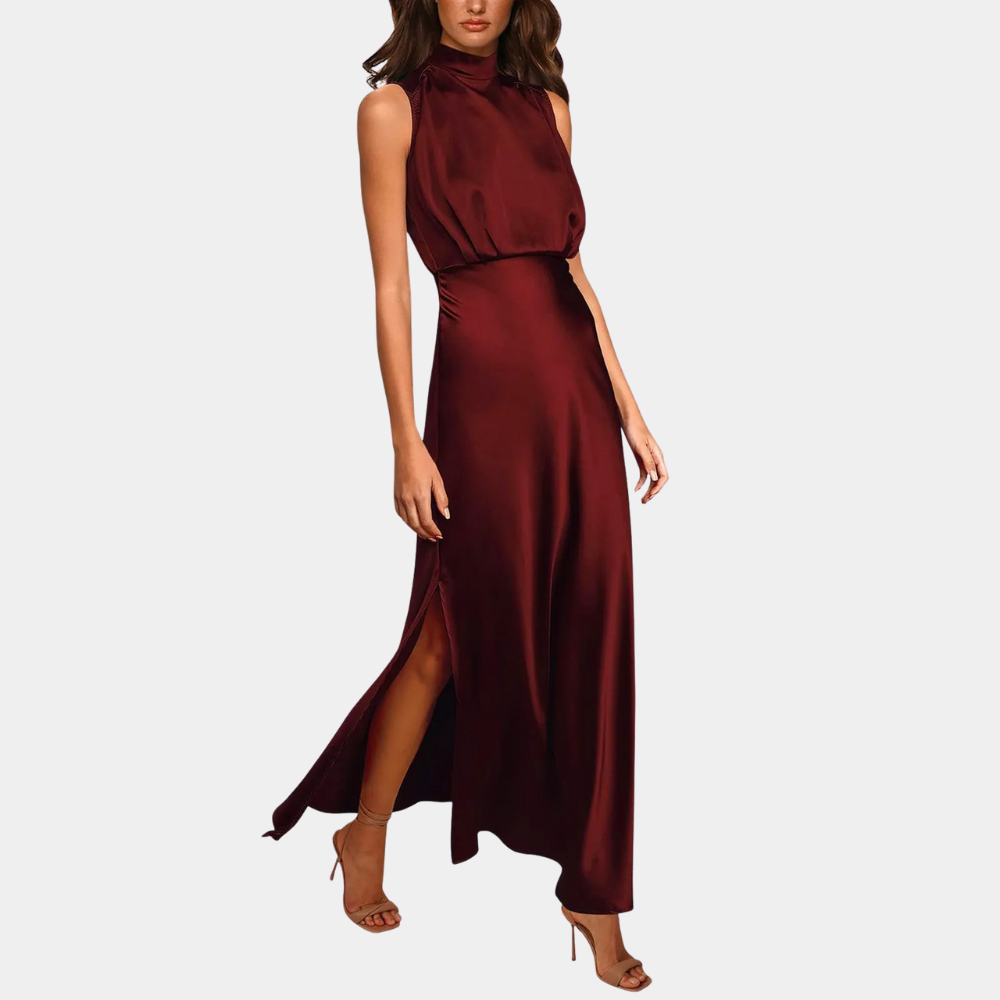 Variant image for Elegantes Maxikleid Damen Mit Split Für Frühling & Sommer - Lange Kleider-13