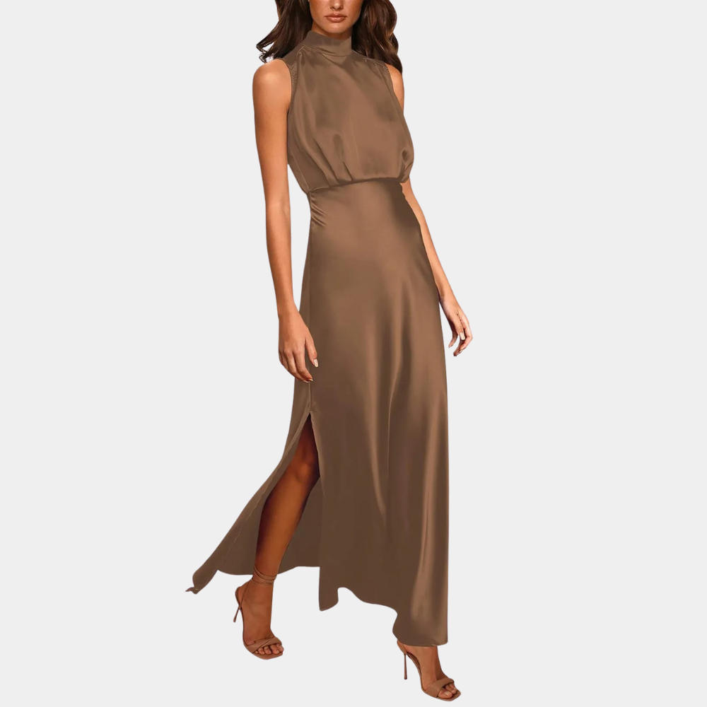 Variant image for Elegantes Maxikleid Damen Mit Split Für Frühling & Sommer - Lange Kleider-7