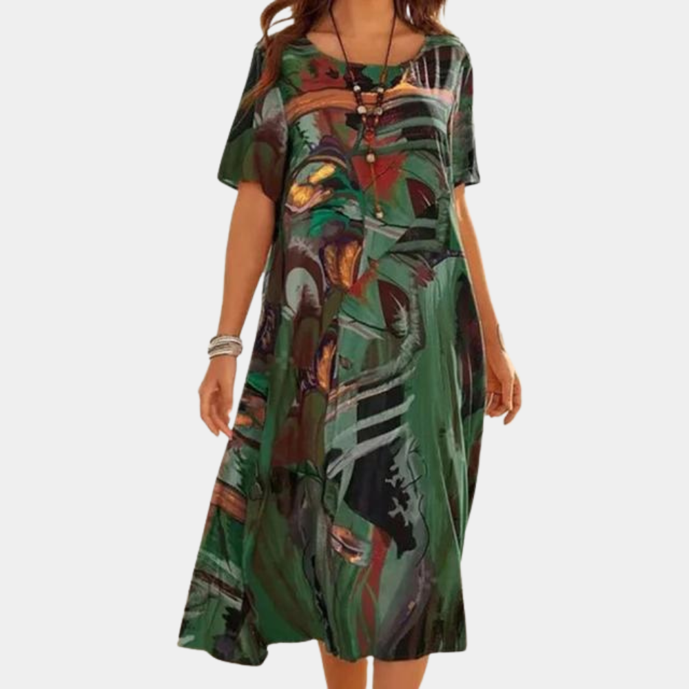 Variant image for Damen Kleid Grün Größe M Baumwolle - Elegantes Sommerkleid für Stil und Komfort-13