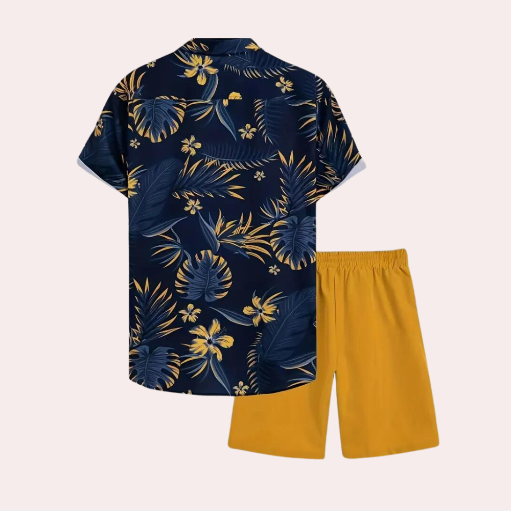 Herren Sommer Outfit Blau Größe M Baumwolle Zweiteilig-3