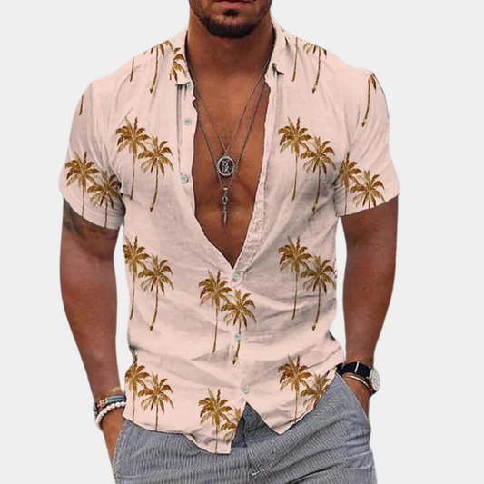 Herren Hemd Tropisch Atmungsaktiv Modernes Design Leicht Sommer Hemd-1