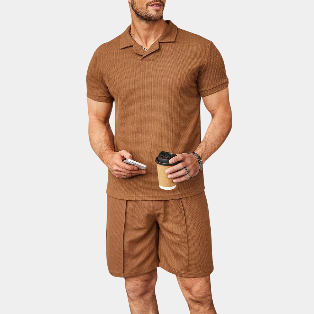 Herren Zweiteiliges Set Blau Größe M Baumwolle - Bequem und Modisch für Frühling und Sommer-5