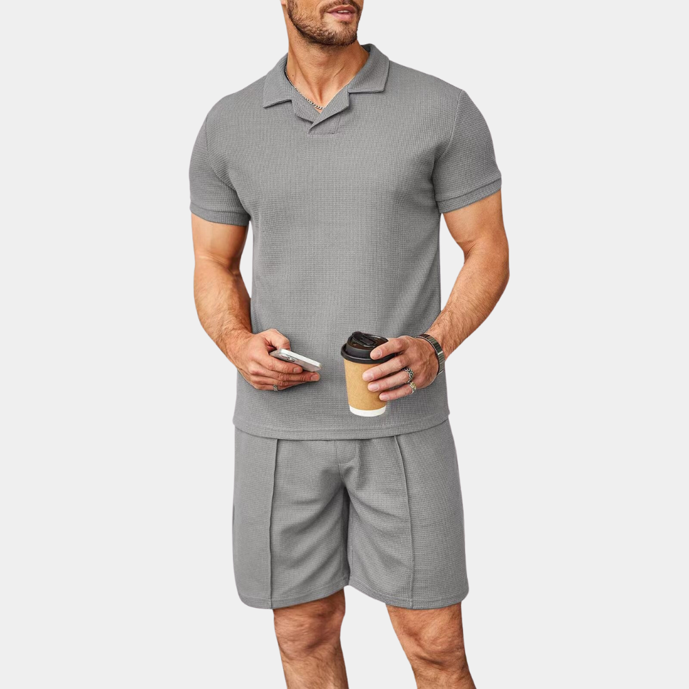 Herren Zweiteiliges Set Blau Größe M Baumwolle - Bequem und Modisch für Frühling und Sommer-6