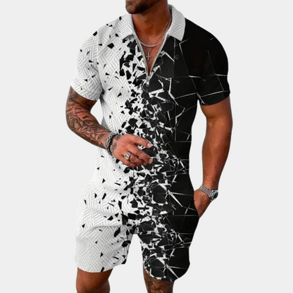 Variant image for Herren Set Weiß Größe M Baumwolle Polo und Shorts für Männer-7