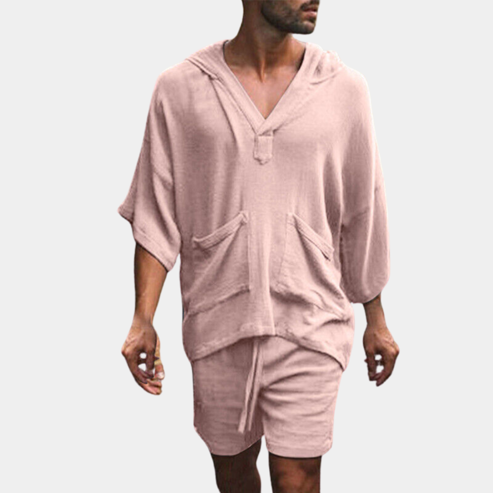 Variant image for Herren Set Beige Größe M Leinen Boho Stil-13