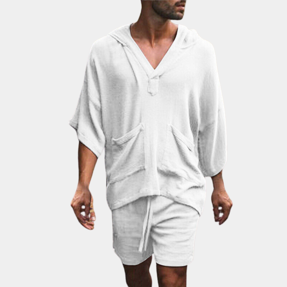 Variant image for Herren Set Beige Größe M Leinen Boho Stil-19