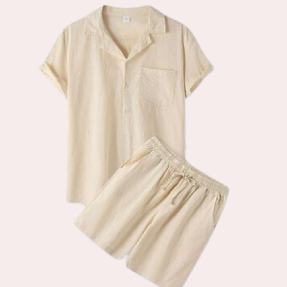 Variant image for Herren Set Schwarz Größe M Baumwolle – Bequemes Männer Outfit für Freizeit und Sommer-1