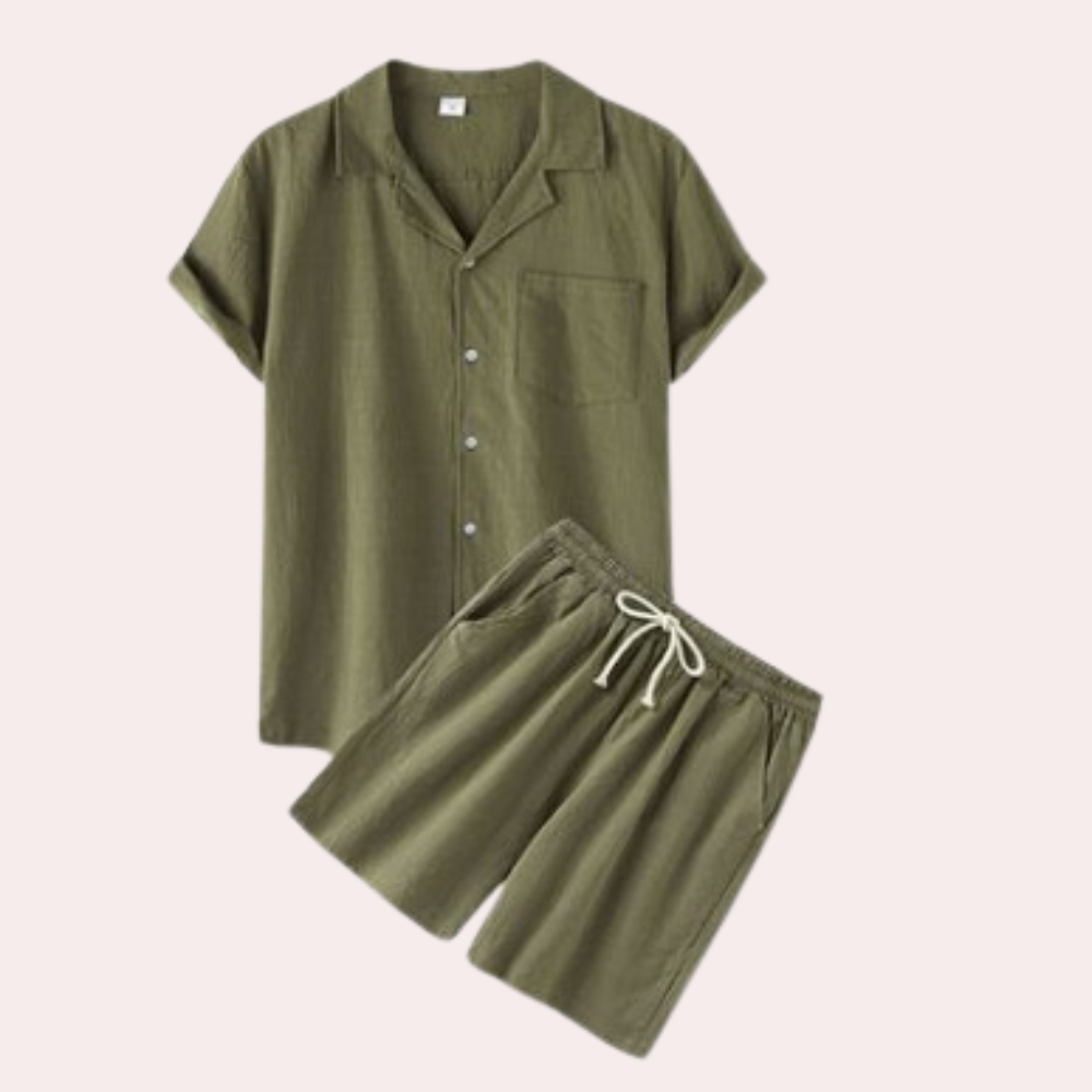 Variant image for Herren Set Schwarz Größe M Baumwolle – Bequemes Männer Outfit für Freizeit und Sommer-11