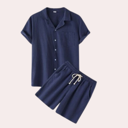 Variant image for Herren Set Schwarz Größe M Baumwolle – Bequemes Männer Outfit für Freizeit und Sommer-16