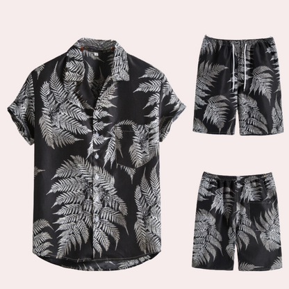 Variant image for Herren Set Bunt Größe M Baumwolle Hawaiianer Outfit für den Sommer-21