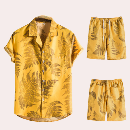 Herren Set Bunt Größe M Baumwolle Hawaiianer Outfit für den Sommer-1