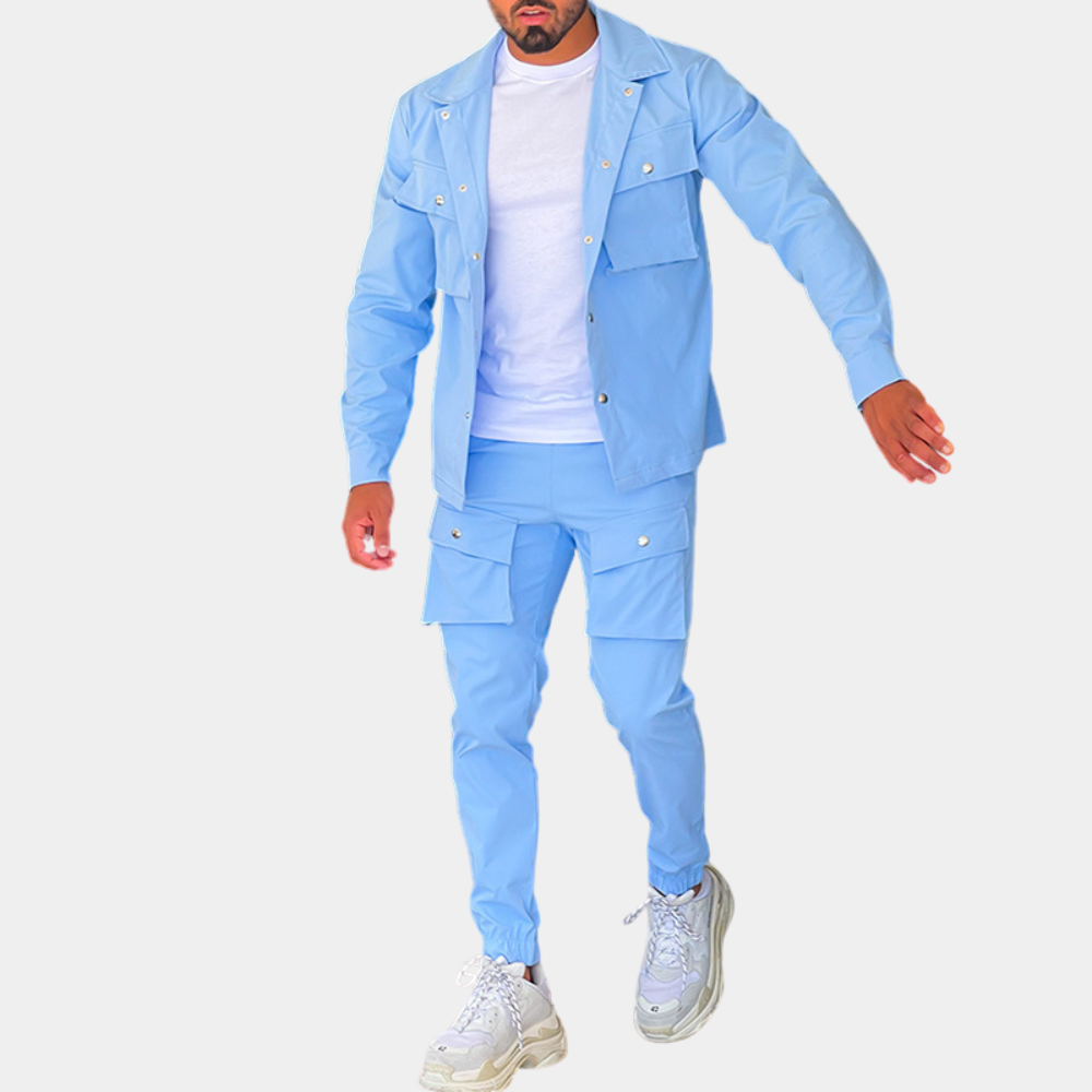 Herren Cargopak Blau Größe M Baumwolle-4