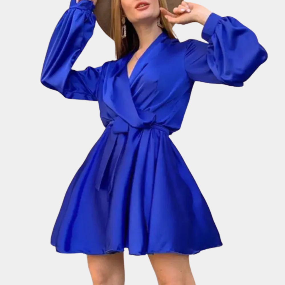 Damen Kleid Grün Größe M Satin Festlich Hochzeitsgast Kleid-4