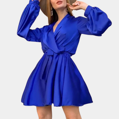 Damen Kleid Grün Größe M Satin Festlich Hochzeitsgast Kleid-4