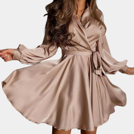 Damen Kleid Grün Größe M Satin Festlich Hochzeitsgast Kleid-1