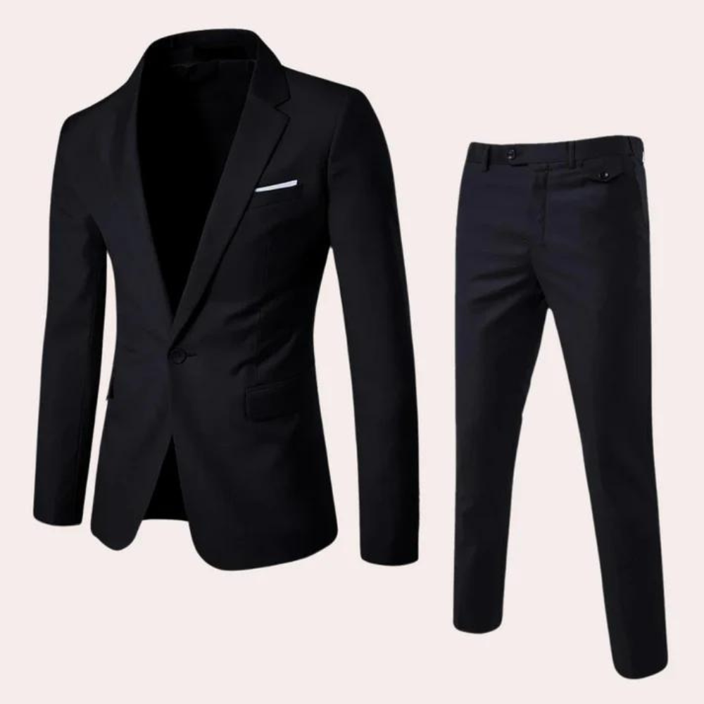Variant image for Mart - Men's Black Suit Set with Tailored Blazer & Pants for Weddings-7