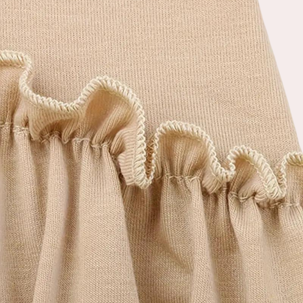 Damen Mini Kleid Khaki Größe M Baumwolle - Sommerkleider Damen für Vielseitige Anlässe-3