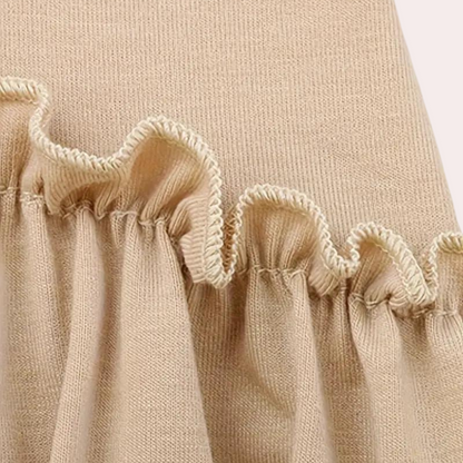 Damen Mini Kleid Khaki Größe M Baumwolle - Sommerkleider Damen für Vielseitige Anlässe-3