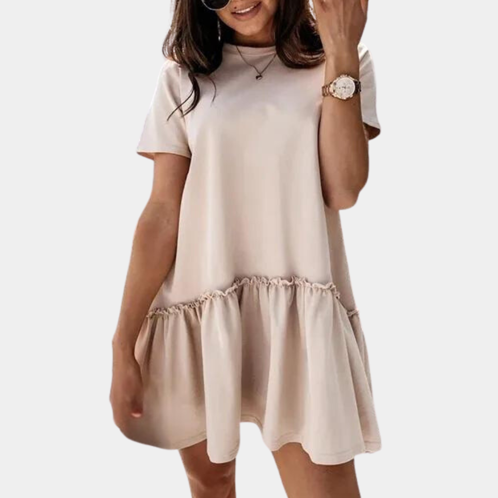 Variant image for Damen Mini Kleid Khaki Größe M Baumwolle - Sommerkleider Damen für Vielseitige Anlässe-5