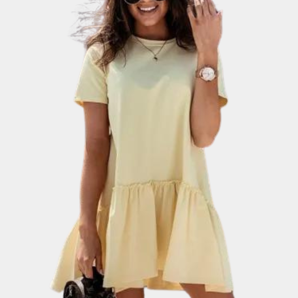 Variant image for Damen Mini Kleid Khaki Größe M Baumwolle - Sommerkleider Damen für Vielseitige Anlässe-17